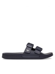 Emporio Armani Klapki EX000043 AF22190 MB480 Granatowy. Niebieskie klapki męskie Emporio Armani, bez wzorów, z syntetyku, bez zapięcia. Za 429.99 zł.