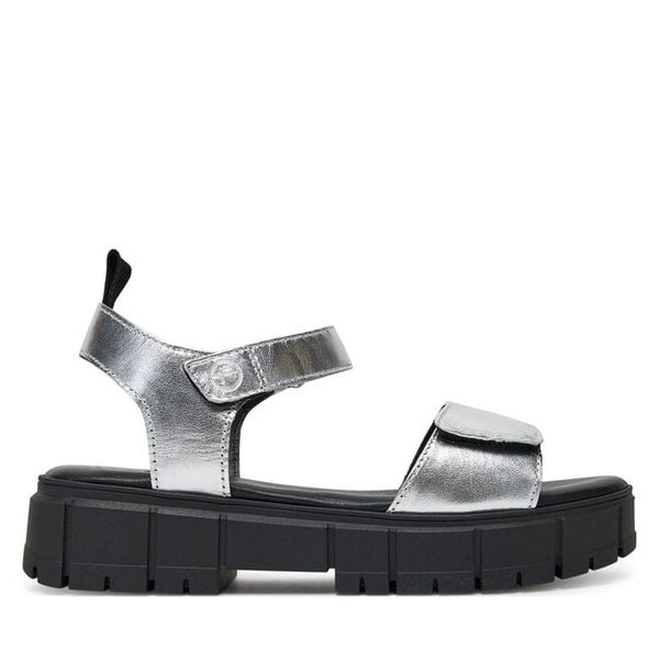 Sandały Tamaris. Brązowe sandały damskie Tamaris, bez wzorów, bez obcasa, na słupku, bez zapięcia. Za 315.99 zł.
