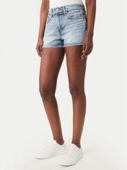 Calvin Klein Jeans Szorty jeansowe LV047F770G Niebieski Slim Fit. Niebieskie szorty damskie Calvin Klein Jeans, bez wzorów, z bawełny. Za 369.99 zł.