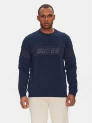 Guess Bluza Z5GQ09 K6ZS1 Granatowy Regular Fit. Niebieskie bluzy męskie Guess, m, z aplikacjami, z bawełny, bez ramiączek, bez kaptura. Za 207.00 zł.