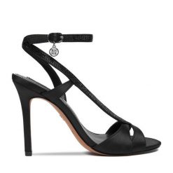 Sandały Nine West. Czarne sandały damskie Nine West, bez wzorów, bez obcasa, na szpilce, bez zapięcia. Za 279.99 zł.