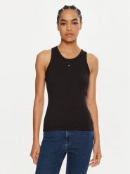Calvin Klein Top Graphic K20K208065 Czarny Slim Fit. Czarne topy damskie Calvin Klein, xs, bez wzorów, z bawełny, bez kołnierzyka, bez ramiączek. Za 119.99 zł.