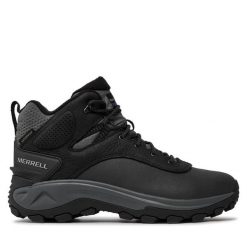 Trekkingi Merrell. Czarne botki męskie Merrell, bez wzorów, sportowe, bez obcasa, bez zapięcia. Za 529.99 zł.