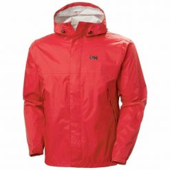 Kurtka przeciwdeszczowa męska Helly Hansen Loke. Czerwone kurtki męskie Helly Hansen, m, bez wzorów, sportowe, bez kaptura. Za 219.99 zł.