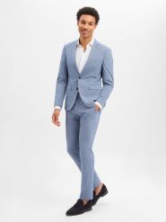 Finshley & Harding garnitur biznesowy Mężczyźni Slim Fit niebieski, 102. Niebieskie garnitury męskie Finshley & Harding, m, bez wzorów, biznesowe. Za 699.95 zł.