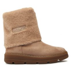 Botki Unisa. Brązowe botki damskie Unisa, bez wzorów, bez obcasa, na płaskiej podeszwie, bez zapięcia. Za 599.99 zł.