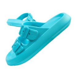 Klapki sportowe damskie CMP Belem Slipper turkusowe wygodne. Niebieskie klapki damskie CMP, bez wzorów, z syntetyku, sportowe, bez obcasa, bez zapięcia. Za 89.00 zł.