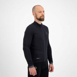 Koszulka rowerowa męska Rogelli Essential z długim rękawem, ocieplana. Czarne bluzy męskie Rogelli, m, bez wzorów, sportowe, bez ramiączek, bez kaptura. W wyprzedaży za 243.20 zł.