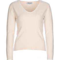 Sweter w kolorze białym. Białe swetry nierozpinane damskie L'Univers du cachemire, m, bez wzorów, bez kołnierzyka, bez ramiączek. W wyprzedaży za 153.95 zł.