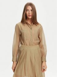 Marella Koszula Cennare 2513111025 Beżowy Regular Fit. Brązowe koszule damskie Marella, bez wzorów, z bawełny, bez kołnierzyka, bez ramiączek. Za 539.99 zł.