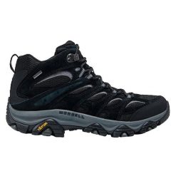 Buty trekkingowe męskie Merrell Moab 3 Mid Gtx Gore-tex. Czarne trekkingi męskie Merrell, z gore-texu, za kostkę, bez zapięcia. Za 841.00 zł.
