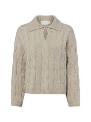 Msch Copenhagen sweter z dzianiny z zawartością wełny - MSCHPavana Peony Kobiety szary, L/XL. Szare swetry nierozpinane damskie MSCH Copenhagen, l, bez wzorów, z dzianiny, eleganckie, bez kołnierzyka, bez ramiączek. Za 229.95 zł.