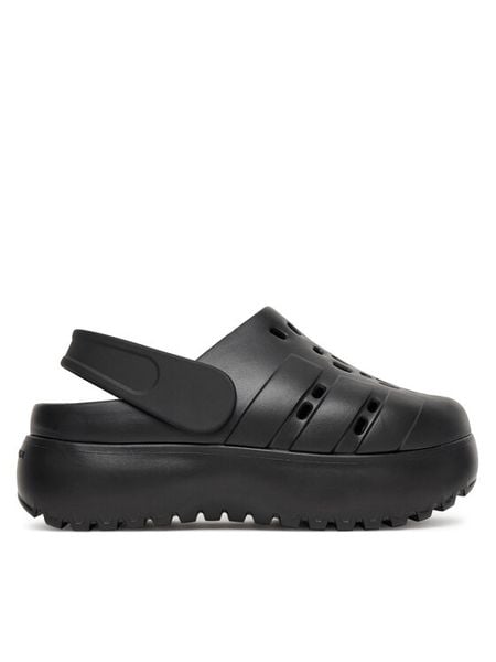 Adidas Sandały adilette Platform Clogs JP9577 Czarny. Czarne sandały damskie Adidas, bez wzorów, z syntetyku, bez obcasa, na płaskiej podeszwie, bez zapięcia. Za 143.99 zł.