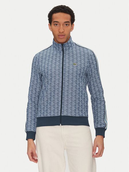 Lacoste Bluza SH1368 Niebieski Regular Fit. Niebieskie bluzy męskie Lacoste, m, bez wzorów, z bawełny, bez ramiączek, bez kaptura. Za 542.99 zł.