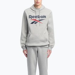 Bluza męska Reebok Identity Big Logo Fleece Hoodie. Szare bluzy sportowe męskie Reebok, m, bez wzorów, bez kaptura. Za 232.15 zł.