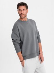 Dresowa klasyczna bluza unisex z okrągłym dekoltem szara V18 OU-SNBC-0104 XL/XXL. Szare bluzy damskie Ombre, xl, bez wzorów, z dresówki, klasyczne, bez ramiączek, bez kaptura. Za 332.81 zł.