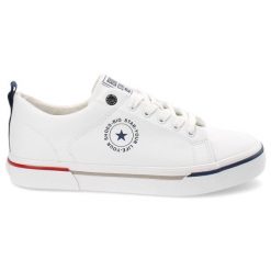Białe Trampki Big Star Sportowe Obuwie Męskie. Białe trampki męskie BIG STAR, na lato, bez wzorów, z jeansu, klasyczne, bez zapięcia. Za 159.00 zł.