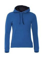 Clique Classic Hoody Women bluza z kapturem z bawełnianej mieszanki. Niebieskie bluzy damskie CLIQUE, s, bez wzorów, z bawełny, bez ramiączek, z kapturem. Za 309.10 zł.
