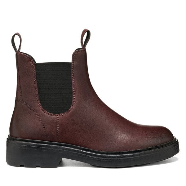 Sztyblety Geox. Czarne botki damskie Geox, bez wzorów, bez obcasa, na płaskiej podeszwie, bez zapięcia. Za 499.99 zł.