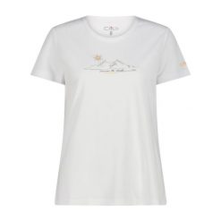 Koszulka damska turystyczna CMP 38T6656. Białe bluzki damskie CMP, xs, bez wzorów, sportowe, bez kołnierzyka, bez ramiączek. Za 143.50 zł.