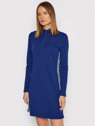 DKNY Sukienka dzianinowa DD1GD247 Granatowy Regular Fit. Niebieskie sukienki damskie DKNY, xs, bez wzorów, z bawełny, bez kołnierzyka, bez ramiączek. W wyprzedaży za 299.99 zł.