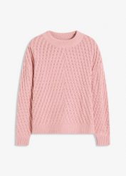Sweter. Czerwone swetry nierozpinane damskie bonprix, bez wzorów, bez kołnierzyka, bez ramiączek. Za 109.99 zł.