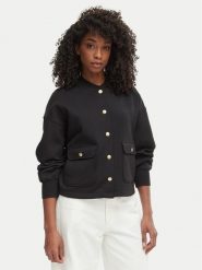 Tommy Hilfiger Kurtka przejściowa WW0WW48730 Czarny Relaxed Fit. Czarne bluzy damskie Tommy Hilfiger, xl, bez wzorów, z bawełny, bez kaptura. Za 597.99 zł.