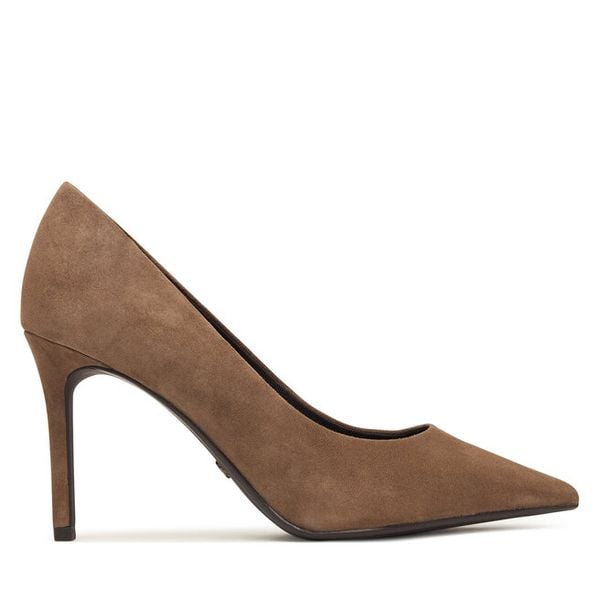 Szpilki Tamaris. Brązowe szpilki damskie Tamaris, bez wzorów, bez obcasa, na szpilce, bez zapięcia. Za 340.99 zł.