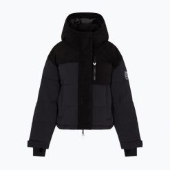 Kurtka narciarska damska EA7 Emporio Armani Ski St. Moritz Fashion Eco-Down. Czarne kurtki sportowe damskie EA7 Emporio Armani, na zimę, l, bez wzorów, z syntetyku, bez ramiączek, bez kaptura, narciarskie, Dermizax. Za 2,239.00 zł.