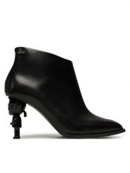 KARL LAGERFELD Botki Nft Heel Zip KL39135 Czarny. Czarne botki damskie KARL LAGERFELD, bez wzorów, ze skóry, bez obcasa, na słupku, bez zapięcia. Za 849.99 zł.