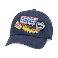 Czapka z daszkiem American Needle Iconic Chicago SMU705A-CHGO. Niebieskie czapki damskie American Needle, bez wzorów, sportowe. Za 109.00 zł.