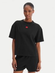 HUGO T-Shirt Signature 50556807 Czarny Regular Fit. Czarne t-shirty damskie Hugo, l, bez wzorów, z bawełny, bez kołnierzyka, bez ramiączek. Za 209.99 zł.