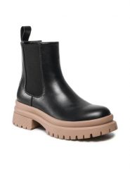 Jenny Fairy Botki WS5795-20 Czarny. Czarne botki damskie Jenny Fairy, bez wzorów, ze skóry, bez obcasa, na płaskiej podeszwie, bez zapięcia. Za 135.99 zł.