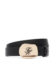 Tommy Hilfiger Pasek Th Plaque 2.5 Pebble AW0AW19152 Czarny. Czarne paski damskie Tommy Hilfiger, bez wzorów. Za 289.99 zł.