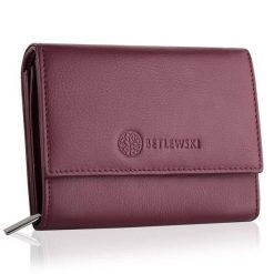 Portfel damski BETLEWSKI BPD-SS-11 ROZOWY. Czerwone portfele damskie Betlewski, ze skóry. Za 139.99 zł.