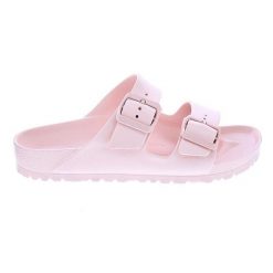 Klapki damskie Birkenstock Arizona Eva. Czerwone klapki damskie Birkenstock, bez wzorów, z materiału, sportowe, bez obcasa, bez zapięcia. Za 356.00 zł.