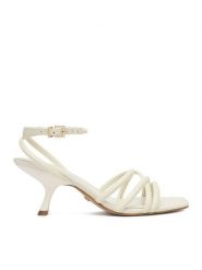 GINO ROSSI Sandały EO-LS655783-1 Écru. Sandały damskie Gino Rossi, bez wzorów, ze skóry, bez obcasa, na szpilce, bez zapięcia. Za 349.99 zł.