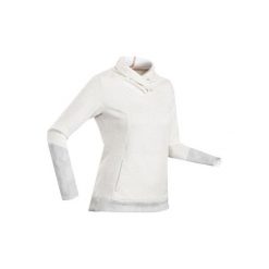 Sweter turystyczny | NH500 damski. Białe swetry nierozpinane damskie QUECHUA, l, bez wzorów, z bawełny, bez kołnierzyka, bez ramiączek. Za 79.99 zł.