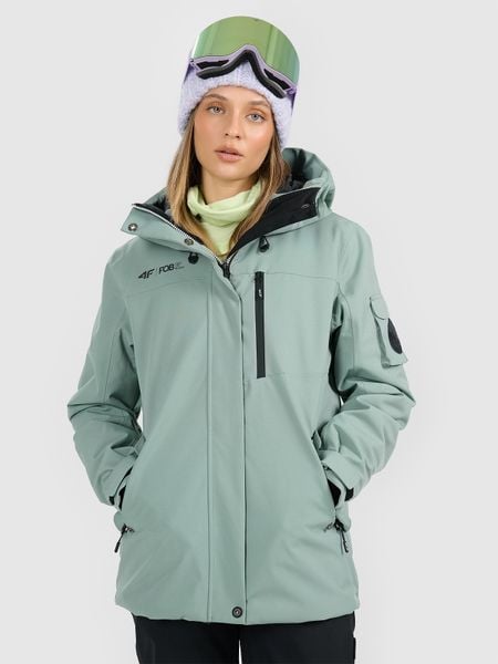 4F Kurtka snowboardowa membrana 15000 damska - zielona XXL. Zielone kurtki sportowe damskie 4F, na zimę, xxl, bez wzorów, z materiału, bez ramiączek, bez kaptura, narciarskie. Za 699.99 zł.