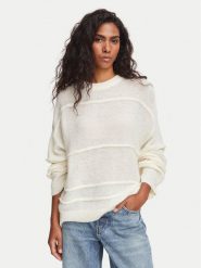 HUGO Sweter Slookia 50564321 Kremowy Oversize. Białe swetry nierozpinane damskie Hugo, s, bez wzorów, z syntetyku, bez kołnierzyka, bez ramiączek. Za 554.99 zł.