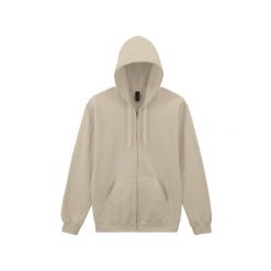 Bluza z kapturem i zamkiem błyskawicznym Gildan. Brązowe bluzy damskie GILDAN, xl, bez wzorów, z dżerseju, klasyczne, bez ramiączek, z kapturem. Za 180.10 zł.
