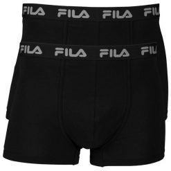 Fila Bokserki Męskie 2-pack, Czarny, Rozmiar S. Czarne bokserki męskie Fila, bez wzorów, z bawełny. Za 158.99 zł.