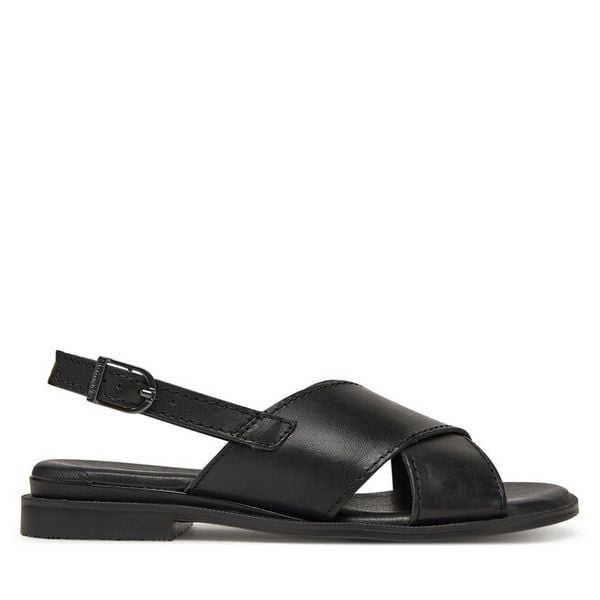 Sandały Tamaris. Czarne sandały damskie Tamaris, bez wzorów, bez obcasa, na płaskiej podeszwie, bez zapięcia. Za 319.99 zł.