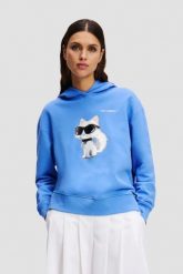 KARL LAGERFELD Niebieska damska bluza z kapturem Ikon Aquarelle C, Rozmiar M. Niebieskie bluzy damskie KARL LAGERFELD, m, bez wzorów, bez ramiączek, z kapturem. W wyprzedaży za 819.99 zł.