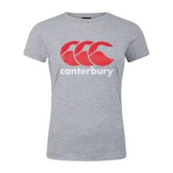 Koszulka z logo dla kobiet Canterbury. Szare bluzki damskie CANTERBURY, xl, bez wzorów, sportowe, bez kołnierzyka, bez ramiączek. Za 235.50 zł.