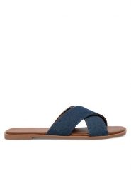 JENNY Klapki WFA2749-1 Niebieski. Niebieskie klapki damskie Jenny, bez wzorów, z materiału, bez obcasa, bez zapięcia. Za 69.99 zł.