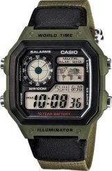Zegarek męski Casio AE-1200WHUB-8AVEF czarny. Czarne zegarki męskie Casio, bez wzorów. Za 376.71 zł.