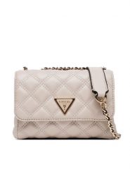 Guess Torebka Giully II Mini HWQG96 73740 Beżowy. Brązowe torebki do ręki damskie Guess, z aplikacjami, ze skóry, bez dodatków. Za 439.99 zł.