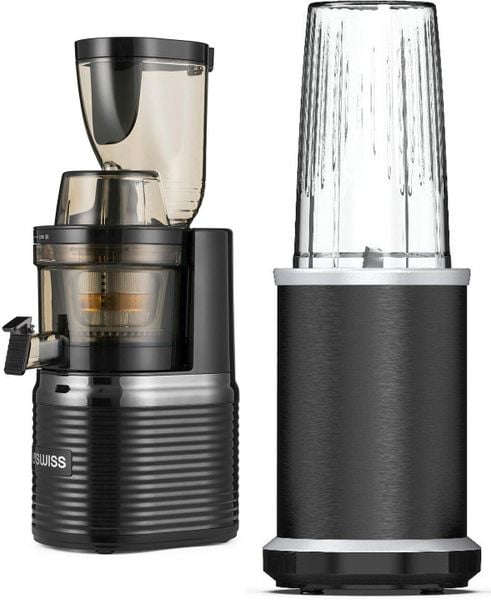 Wyciskarka wolnoobrotowa 4Swiss BM202 black + blender NB102. Czarne wyciskarki 4swiss. Za 1,499.00 zł.