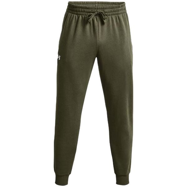 Spodnie fitness męskie Under Armour Rival Fleece Joggers. Zielone spodnie sportowe męskie Under Armour, m, bez wzorów, z dresówki, na fitness i siłownię. Za 169.99 zł.